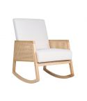 Sillón Butaca Mecedora con estructura de madera y Rattan Modelo Julia