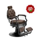 Sillón Clásico de Barbero hidráulico estilo Retro Vintage con reposapies integrado Modelo Mae Black Marrón - Modelo 2025