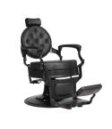 Sillón Clásico de Barbero hidráulico estilo Retro Vintage con reposapies integrado Modelo Buzz Black Negro