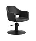 Sillón corte de peluquería linea curva con base redonda negra Modelo Whim R