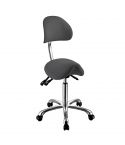 Taburete ergonómico con respaldo regulable en altura e inclinación Noble Modelo 1025A - Color Gris