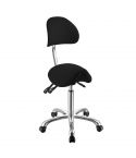 Taburete ergonómico con respaldo regulable en altura e inclinación Noble Modelo 1025A - Color Negro