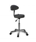 Taburete ergonómico regulable en altura con respaldo envolvente Modelo Opal Back Gris oscuro