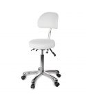 Taburete ergonómico regulable en altura con respaldo envolvente Modelo Zin Back Blanco