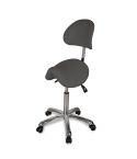 Taburete Pony ergonómico regulable en altura con respaldo envolvente Modelo Zeo Back Gris oscuro