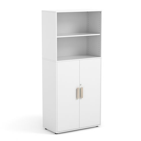 Mueble Armario modular Doble de madera con 2 espacios abiertos y 2 puertas Modelo Maud