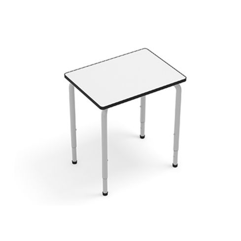 Mesa escolar blanca con patas metálicas y tablero MDF Modelo Square