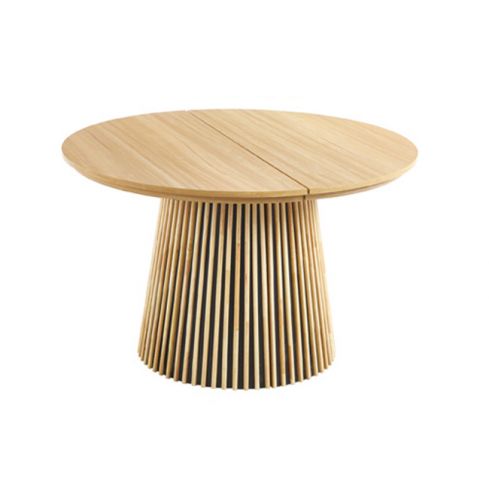 Mesa de comedor Redonda extensible con patas en forma de cono y tablero Oak Modelo Keanu 120