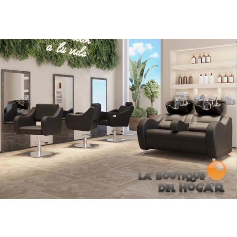 Pack - Lavacabezas Onda Doble Negro / Sillón de Corte Frida / Sillón de Corte Gala / Tocador Sven