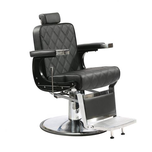 Sillón Barbero hidráulico reclinable y giratorio con reposabrazos Modelo Asher