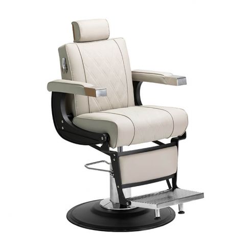 Sillón Barbero hidráulico reclinable y giratorio con reposabrazos Modelo Fold Gris