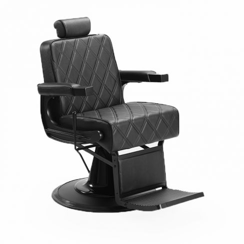 Sillón Barbero hidráulico reclinable y giratorio con reposabrazos Modelo Gon Black