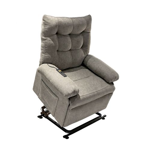 Sillón de Masaje Relax Levantapersonas en Tejido Gris Tabaco Modelo Major - 3 motores