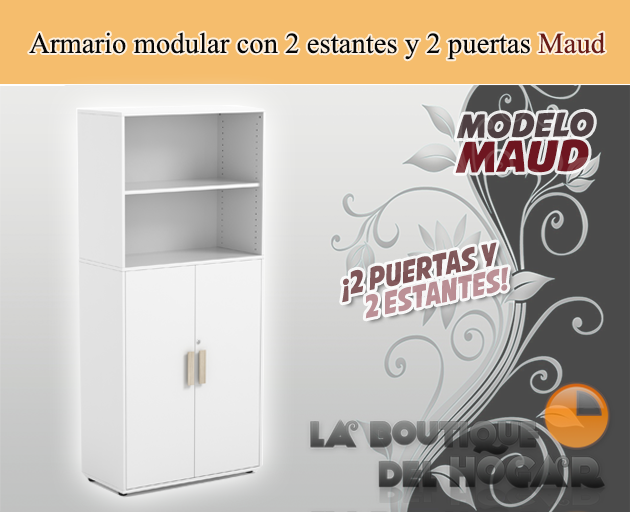 Mueble armario 2 y 2 espacios puertas Modelo Maud