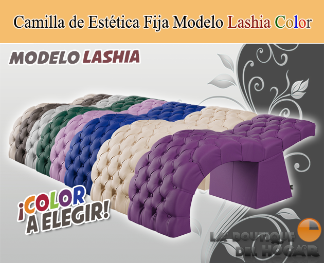 Camilla de estética fija de tres cuerpos Modelo Lashia Color