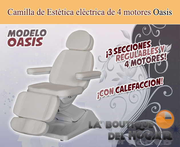 Camilla de Estética motorizada de 3 cuerpos con agujero facial Modelo Oasis