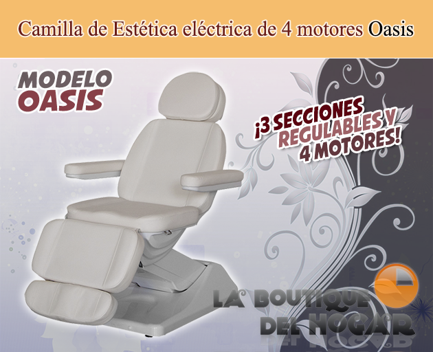 Camilla de Estética motorizada de 3 cuerpos con agujero facial Modelo Oasis