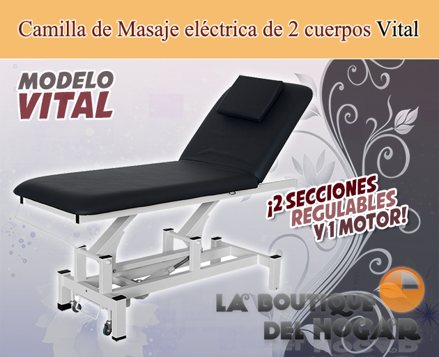 Camilla de masaje eléctrica de 2 cuerpos con agujero facial Modelo Vital