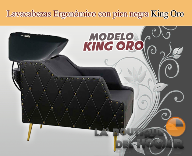 Lavacabezas con picanegra y respaldo ergonómico Modelo King Oro