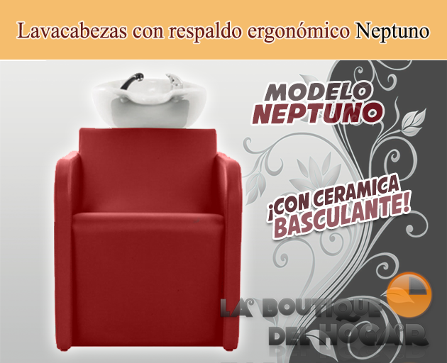 Lavacabezas con pica blanca y respaldo ergonómico Modelo Neptuno