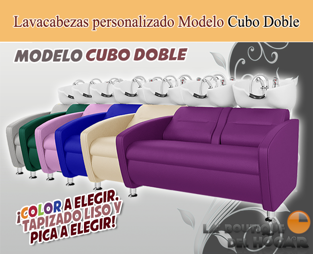 Lavacabezas Con Respaldo Ergonómico Cubo Doble - Color y pica personalizada