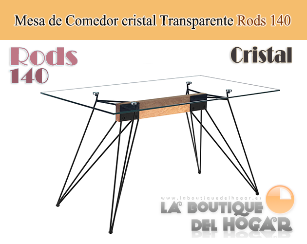 Mesa Comedor Cristal Rods - Compra Online