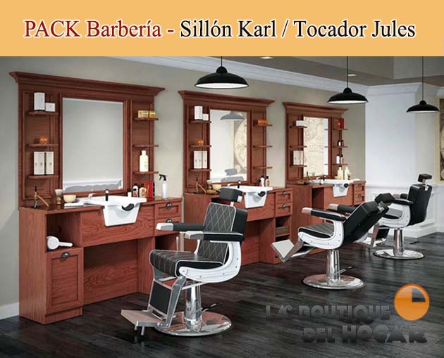 Pack - Sillón Barbería Kirk / Tocador Jules