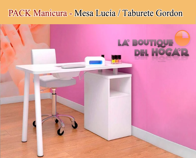 Pack Manicura - Mesa manicura Lucía / Taburete Gordon W