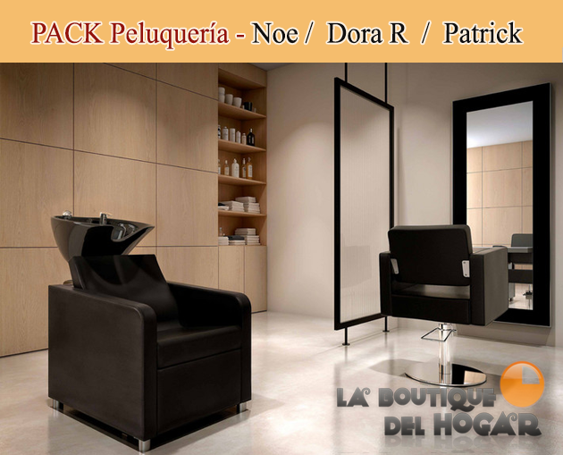 Pack - Lavacabezas con Pica a Elegir Noe / Sillón de Corte Dora R / Tocador Patrick