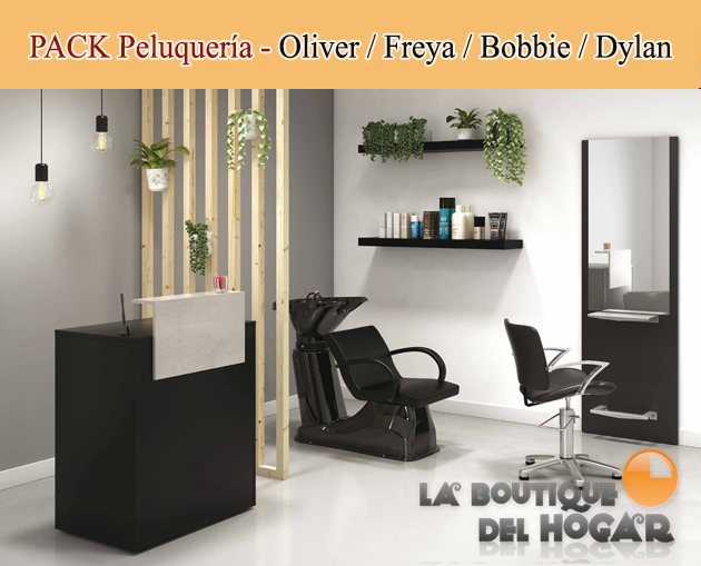 Pack - Lavacabezas Oliver / Sillón de Corte Freya / Tocador Bobbie / Recepción Dylan