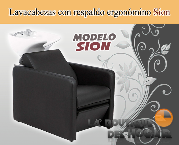 Lavacabezas con pica negra y respaldo ergonómico Modelo Sion Negro