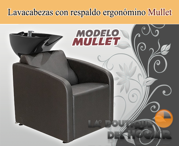 Lavacabezas con pica negra y respaldo ergonómico Modelo Mullet Negro