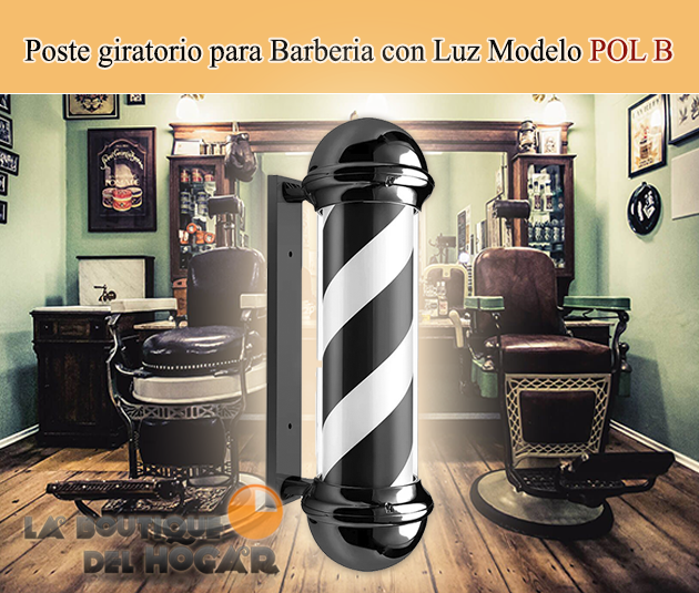 Poste giratorio para Barberia y Peluquería con Luz Modelo POL