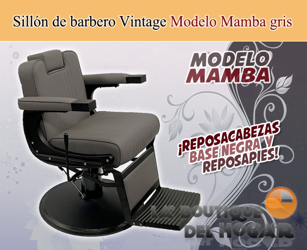 Sillón Barbero hidráulico reclinable y giratorio con reposabrazos Modelo Mamba