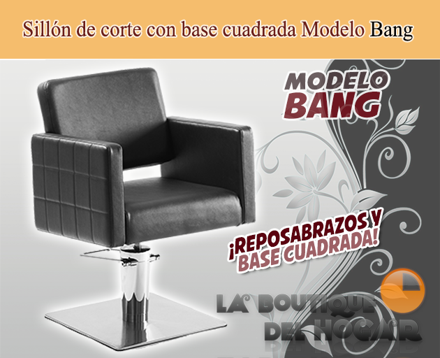 Sillón hidráulico de linea cuadrada con reposabrazos Bang