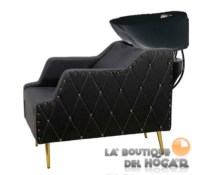 Lavacabezas con pica negra y respaldo ergonómico Modelo King Oro