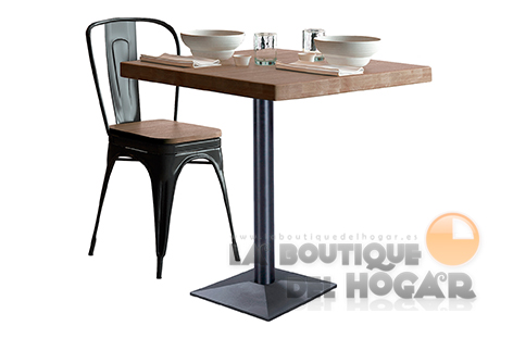 Mesa dfija negra con patas metálicas y tablero de Roble Nordish Modelo Moss