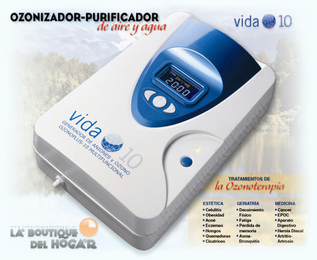 Pack Generador de Ozono y Aniones Ozono Care Life Vida10 + Aplicador  corporal y facial Ozono Shower