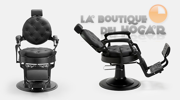 Sillón Clásico de Barbero hidráulico estilo Retro Vintage con reposapies integrado Modelo LBH Mack