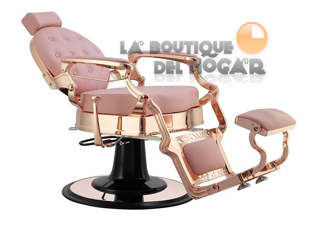 Sillón Clásico de Barbero hidráulico estilo Retro Vintage con reposapies integrado Modelo Buzz