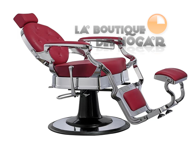 Sillón Clásico de Barbero hidráulico estilo Retro Vintage con reposapies integrado Modelo Buzz