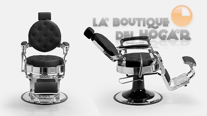 Sillón Clásico de Barbero hidráulico estilo Retro Vintage con reposapies integrado Modelo LBH Mack