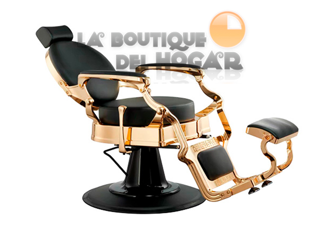 Sillón Clásico de Barbero hidráulico estilo Retro Vintage con reposapies integrado Modelo Shor