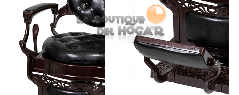 Sillón Clásico de Barbero hidráulico estilo Retro Vintage con reposapies integrado Modelo Perfido