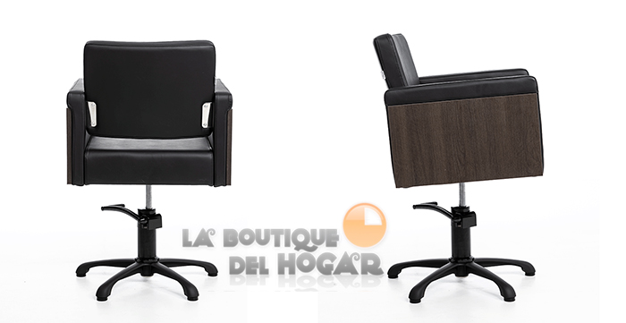 Sillón hidráulico de corte con base redonda y reposabrazos Modelo Rustik