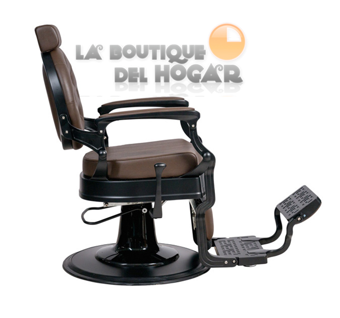 Sillón Clásico de Barbero hidráulico estilo Retro Vintage con reposapies integrado Modelo Mae