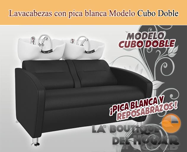 Lavacabezas Cubo Doble con pica blanca Modelo Color Negro