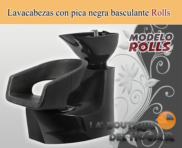 Lavacabezas Con Pica Negra Y Asiento Ergonómico Modelo Rolls