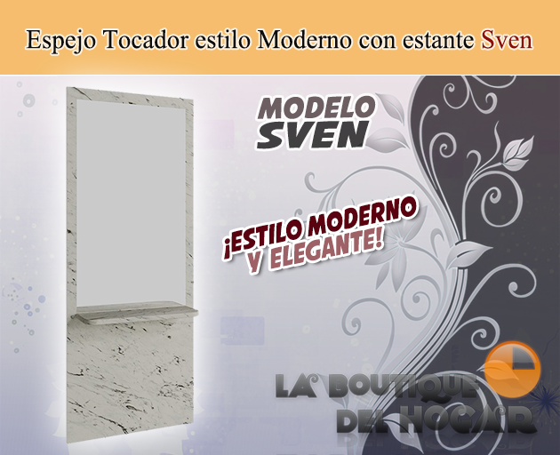 Tocadores de Peluquería Estilo Clásicos Con Espejo Y Estante Modelo Sven